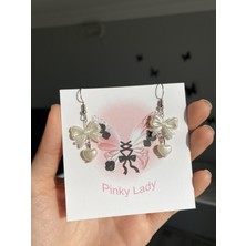 Pinky Lady Incili Fiyonk Küpe