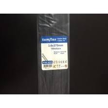 Tamflex 3.6 x 370 mm (37 cm) Siyah Renk Kablo Bağı Cırt Kelepçe