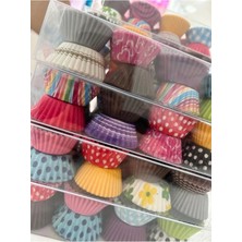 Cpc E-Ticaret Muffin Cupcake Kek Kalıbı Karışık Renkli Baskılı 200 Adet
