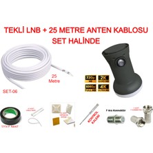 Rewel Tekli Lnb ve 25 Metre Anten Kablosu Set Halinde Fullhd 4K Uyumlu Set-06