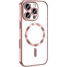 Ekılıf Apple iPhone 16 Pro - Kılıf Kamera Korumalı Magsafe Wireless Şarj Özellikli Demre Kapak - Rose Gold