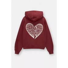 Actıve Moda-Kadın Sweatshirt  Fake Love Alert  Baskılı Hodies  3 Iplik Kompakt Kumaş (Içi Pamuklu