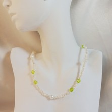 Kristal Boncuklu Inci Boncuk Kolye