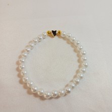 Crystal Atelier Kalp Detaylı İnci Bileklik
