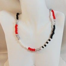 Crystal Atelier Handmade Bahar Renkleri Gümüş Rengi Kum Boncuk Rainbow Kolye