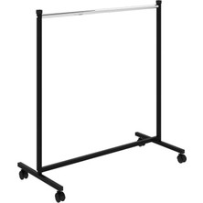 Ekonomik Tek Katlı Tekerlekli Askılık Elbise Askılığı Orta Stand