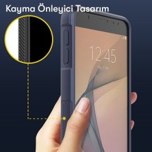 MobaxAksesuar Samsung Galaxy J7 Prime Kılıf Elde Tutma Kolaylıkla Kaydırmaz Kenar Line Dizayn Optietnik Kapak