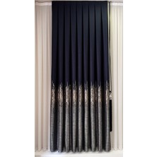 Pano Fon Perde Lacivert Gri (Tek Kanat)
