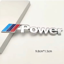 BMW M Power 3D Gümüş Metal Stıcker Bmw Güç Rozet Araba Aksesuar