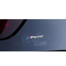 BMW M Power 3D Gümüş Metal Stıcker Bmw Güç Rozet Araba Aksesuar