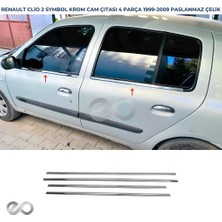 Ebal Oto Renault Clio 2 Symbol Krom Cam Çıtası 4 Prç. 1999-2009 P. Çelik