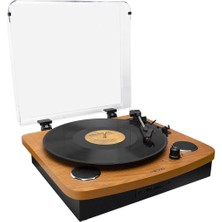 MN-P235 Voyager Retro Ahşap Pikap Plak Çalar Bluetooth-Usb-Sd Kart Dahili Hoparlör