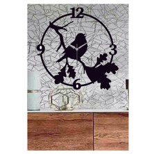 Hediyelikevi Doğa Kuş  Temalı Ahşap Duvar Saati