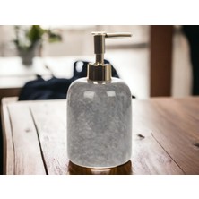 Urestone Home Gri Mermer Sıvı Sabunluk - (Gold Aksesuarlı)
