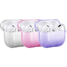 Nüanstek Airpods 3. Nesil Zore Allstar Airbag 32 Parlayan Simli Saydam Renkli Kılıf-Pembe