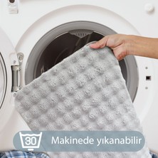 Bubble Gri Büyük Ebat 2'li Banyo Paspas Seti Kaymaz Tabanlı Yıkanablir Klozet Takımı