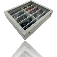 Dijital Çarşı Richbox 10'lu Gözlük Kutusu Gözlük Çantası Süet Gri