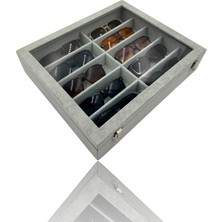 Dijital Çarşı Richbox 10'lu Gözlük Kutusu Gözlük Çantası Süet Gri