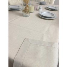 Afa Tasarım Keten Dokulu Gold Simli Masa Örtüsü 160  x  220 cm