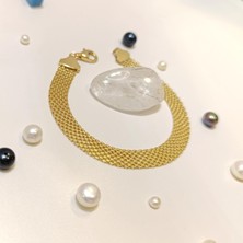 Altın Ofisi 8.8 mm Bismark Hasır Bileklik Künye 14 Ayar Altın