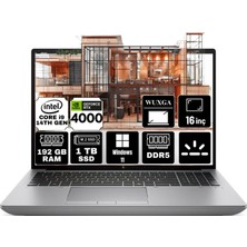 Hp Zbook Fury 16 G11 Intel Core I9-14900HX 192GB 1tb SSD Rtx 4000 Ada 12GB 16" Wuxga Windows 11 Pro Taşınabilir Iş Istasyonu 5F9K2ES-A21