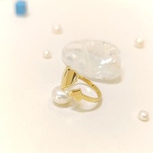 Altın Ofisi Kalpli Taşsız Yüzük 14 Ayar Altın