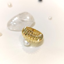 Altın Ofisi İstiridye Taşsız Yüzük 14 Ayar Altın