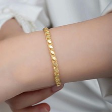 Muı Muı Gümüş Gold Pullu Zincir Kadın Bileklik