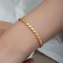 Muı Muı Gümüş Gold Pullu Zincir Kadın Bileklik