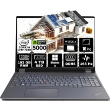 Lenovo Thinkpad P16 Gen 2 Intel Core I9 13980HX 192GB 4tb SSD 16GB Nvıdıa RTX5000ADA WM970 Chipset  16" Wqxga 165Hz 500NITS Windows 11 Pro Taşınabilir Bilgisayar 21FA000BTX-A19