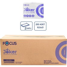 Focus Joker Masaüstü Tek Çek V Katlama Kağıt Dispenser Peçete - 2 Kat - 250 Adetlik 30 Paket / Koli