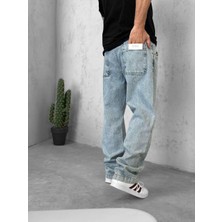 Carisma81 Baggy Beli Lastikli Mavi Erkek Pantolon