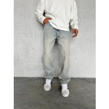 Carisma81 Baggy Gri Taşlanmış Erkek Pantolon