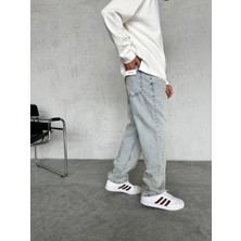 Carisma81 Baggy Gri Taşlanmış Erkek Pantolon