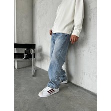 Carisma81 Baggy Mavi Taşlanmış Erkek Pantolon