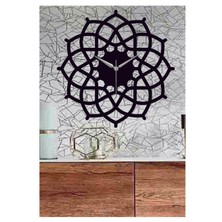 Hediyelikevi Kişiye Özel Geometrik  Temalı Ahşap Duvar Saati