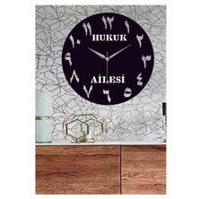 Hediyelikevi Kişiye Özel Arapça Temalı Ahşap Duvar Saati