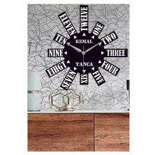 Hediyelikevi Kişiye Özel Ingilizce Temalı Ahşap Duvar Saati