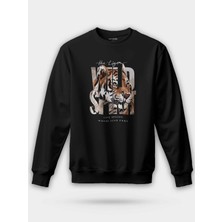 Nirvoda The Tiger Wild Spirit Kaplan Siyah Unisex Regular Sweatshirt