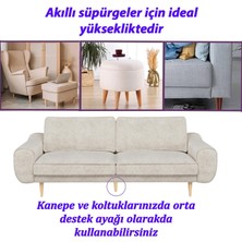 Glaswen Ahşap Ayak 15 cm 8'li Set Koyu Meşe M8 Civatalı Bağlantı Aparatlı Dolap Mobilya Koltuk Kanepe Destek Ayağı Ayakları