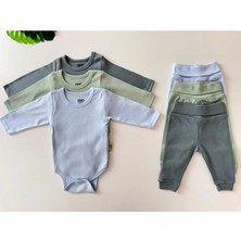 Efu Baby 3'lü Unisex Pamuklu Raporlu Bebek Basic Body Pantolon Takım