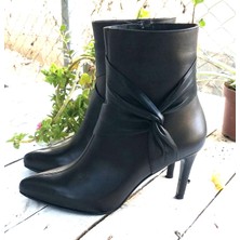 Bags Shoes Nish N24150 Kadın Hakiki Deri İnce Topuklu Klasik Bot
