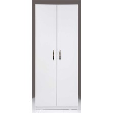 Kenyap Plus 812973 Stella 2 Kapaklı Askılıklı Gardırop - Parlak Beyaz