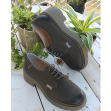 Nish N24166 Kadın Hakiki Nubuk Deri Kalın Tabanlı Maskülen Günlük Ayakkabı