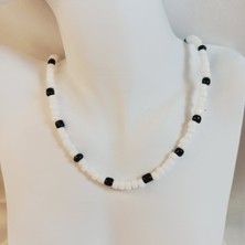 Crystal Atelier El Yapımı Beyaz Kum Boncuk Dizgi Kolye