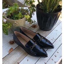 Bags Shoes Nish N2527  Rugan Deri Kadın Loafer Babet