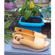 Bags Shoes Bulldozer 231528 Kadın Hakiki Deri Fuspetli Anatomik Comfort Taban Sandalet