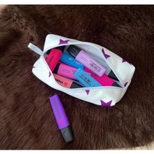 Kalemlik Yıldızlı Geniş Kalem Kutusu Kalemlik Makyaj Çantası Çok Amaçlı Organizer