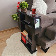 Tekir Store Yan Sehpa Özel Tasarım Telefon Koymalık Dergilik Koltuk Yanı Dekoratif Sehpa MDF