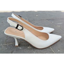 Bags Shoes Nish N2430 Kadın Hakiki  Deri Arkası Açık Stiletto Klasik Ayakkabı